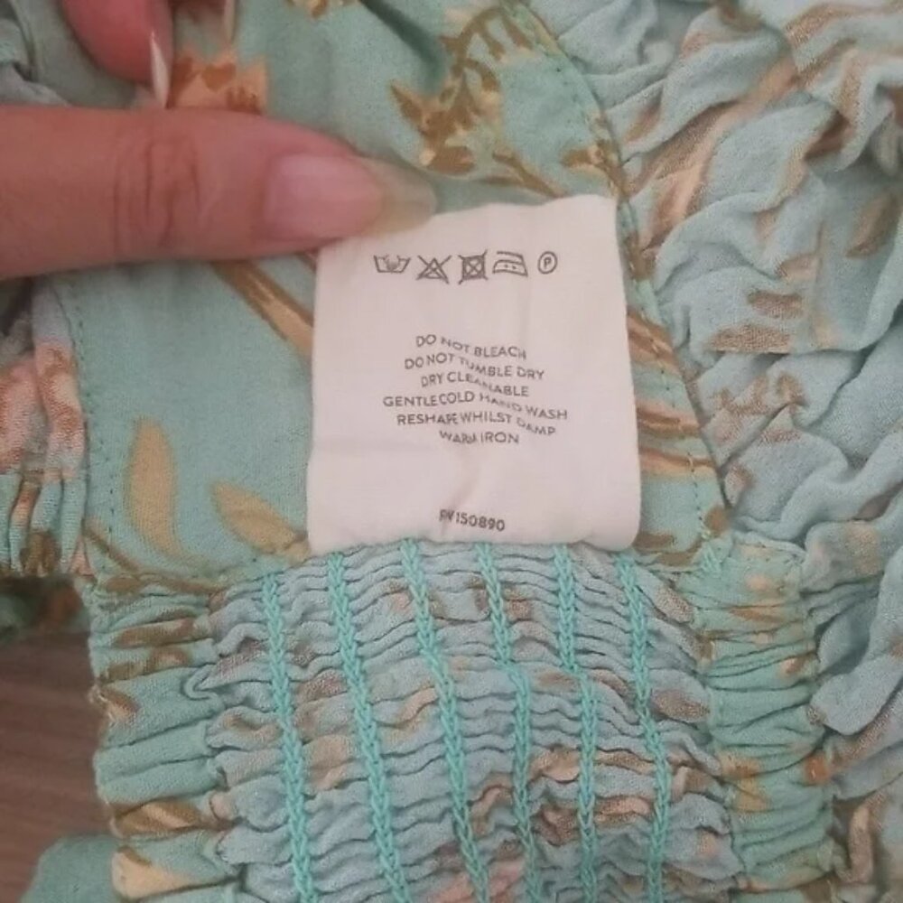Spell High Low Skirt in Aqua and Beige - Picture 15 of 16